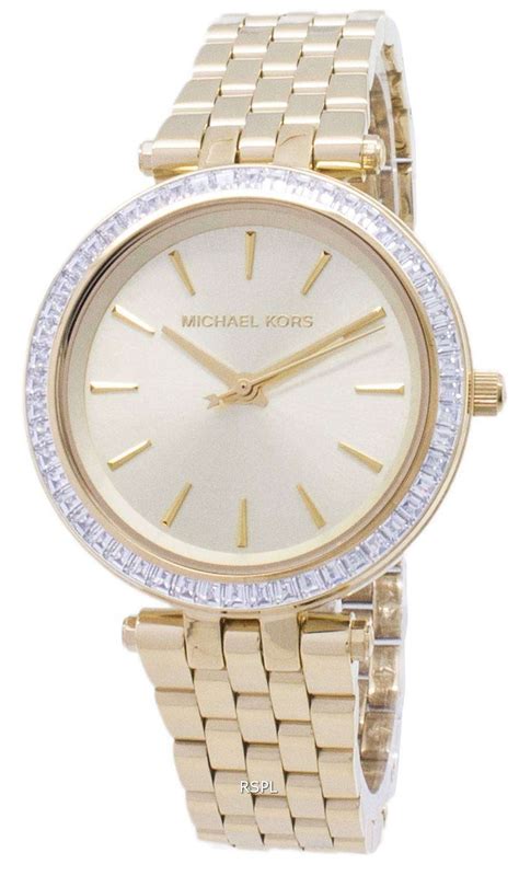 michael kors mini darci embellished gold tone watch|Michael Kors Mini Darci Gold Crystal Pave Dial Ladies Watch .